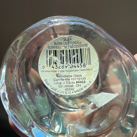 Indiana glass votive holder !!! Such a sweet sleeping kitty !!! - Picture 3 of 3
